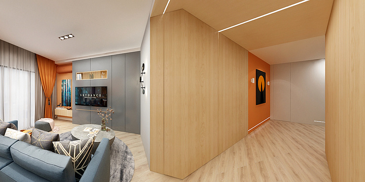 杨冬-蓝色摩登公寓ObrysDesignStudio-装修设计方案