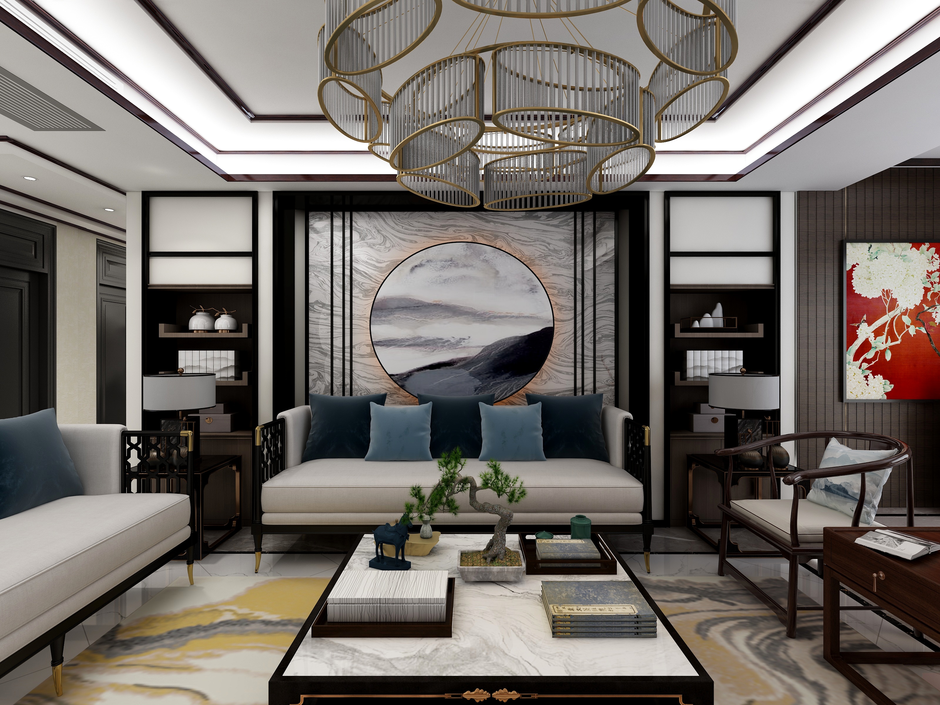 李李9-蓝湾铭都--新中式-装修设计方案