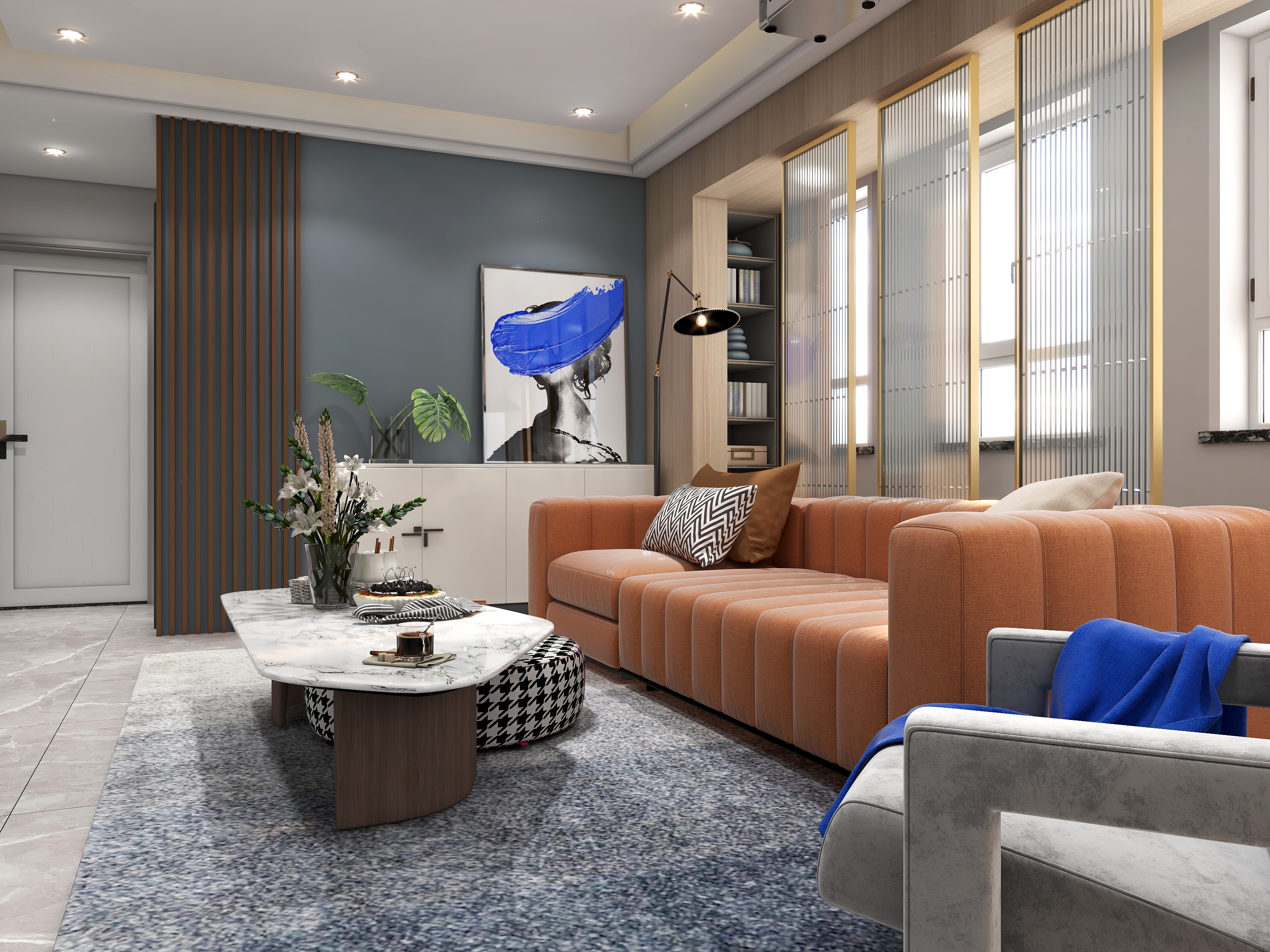 設計師MSzhang-现代风格客餐厅装修效果图