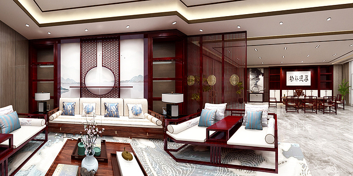 青木丿设计-中恒董事长办公室-副本-装修设计方案