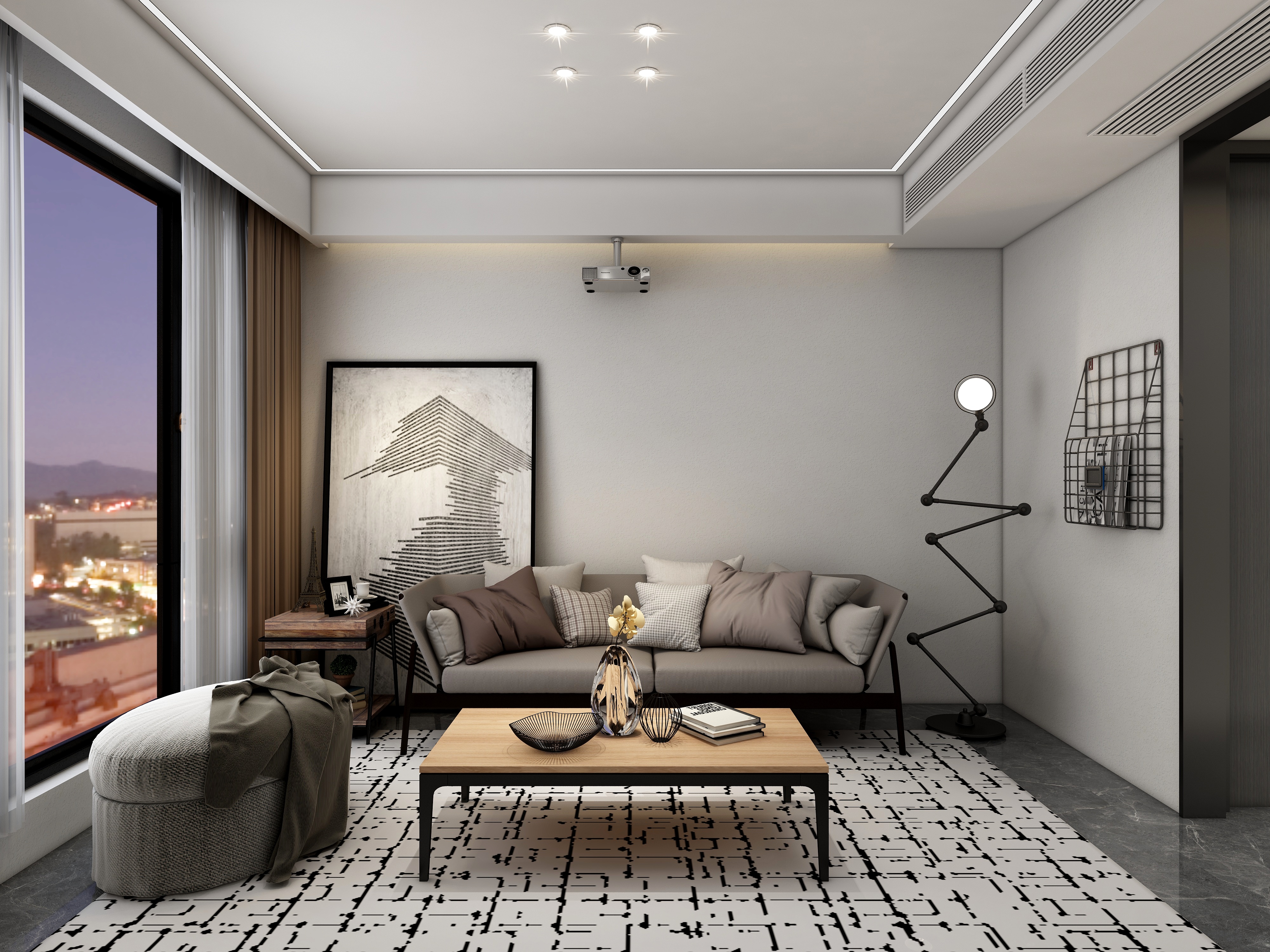 至简名设一钱春-80平现代风格复式楼装修效果图