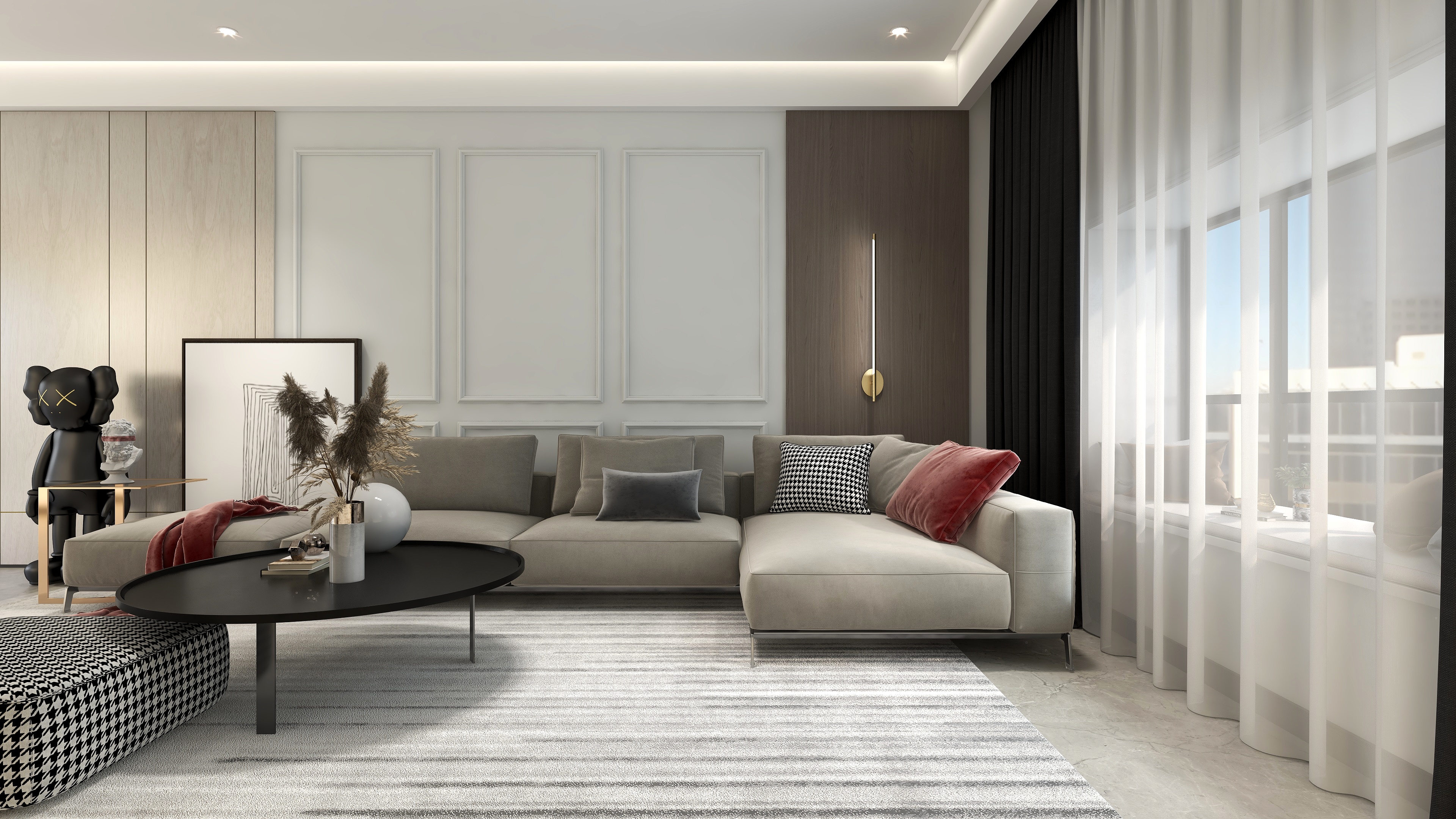 全案设计师李茜_-40方现代客餐厅-装修设计方案