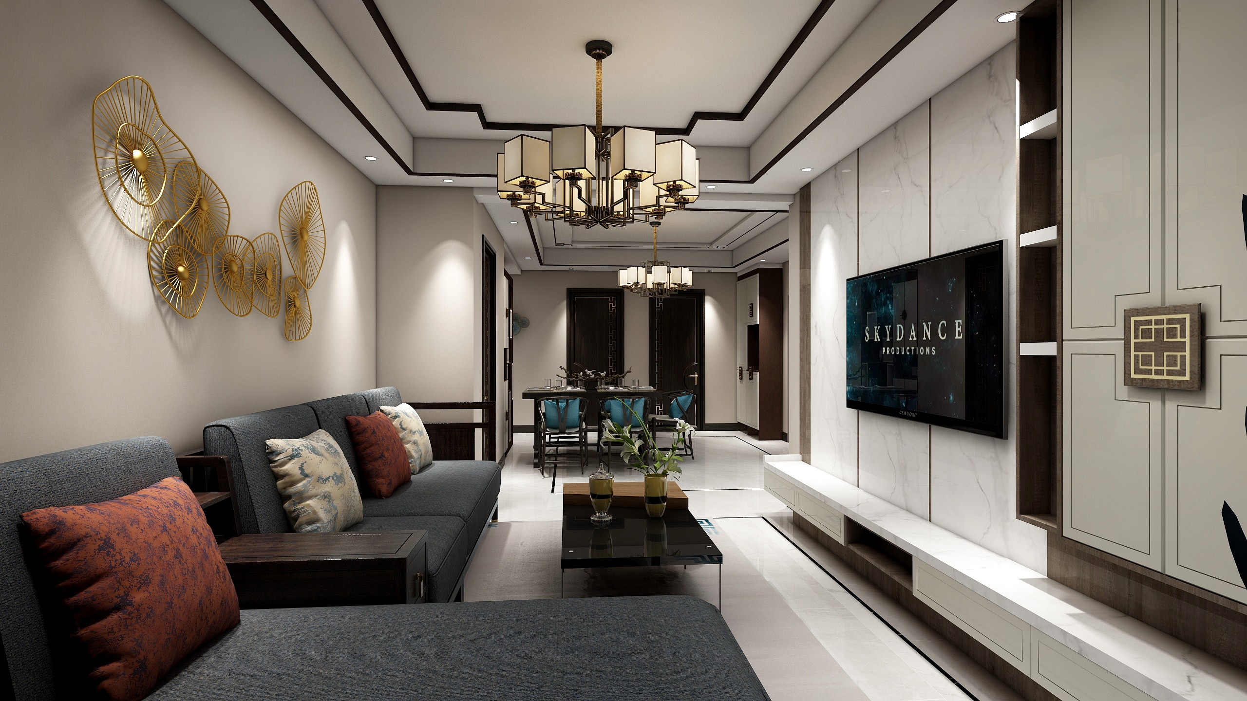 新玥居装饰-金石蓝郡新中式-装修设计方案