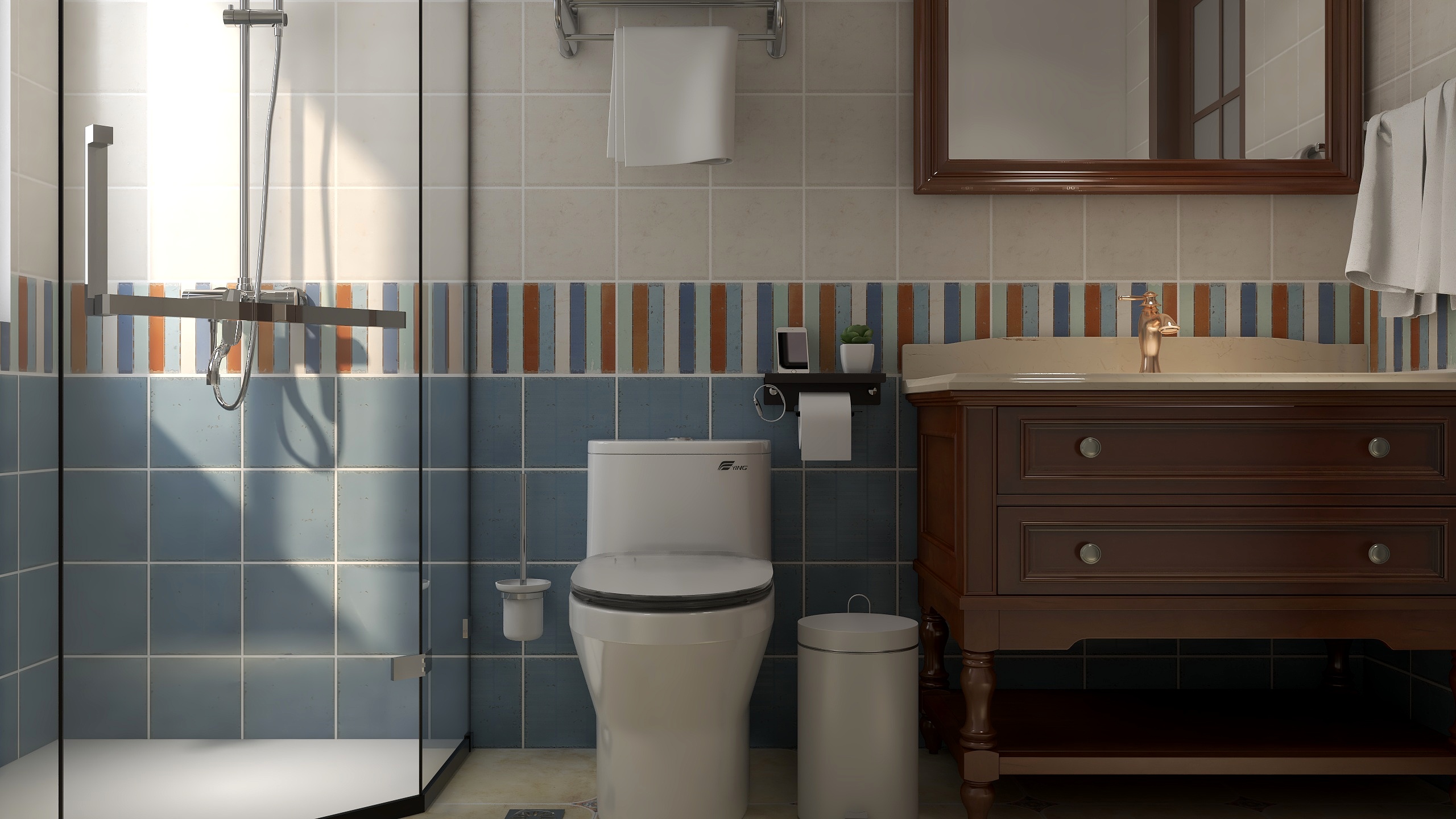 CG安安耶-《MrSix》美式新中混搭三层小别墅装修效果图