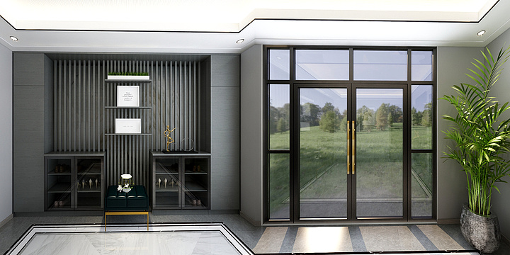 整木设计尚佰木门-【现代-极致黑白灰】叠墅-龙湖领墅-装修设计方案