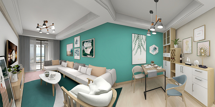 Jamesk-德信海德公园83.00㎡A2’3室2厅1卫1厨-装修设计方案