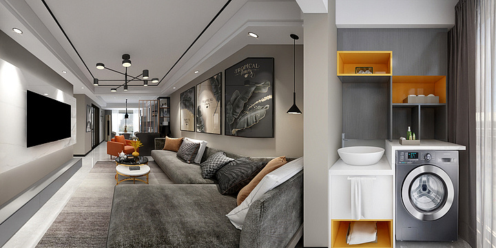 胡绍敏-和岸12#1805房效果图2-装修设计方案