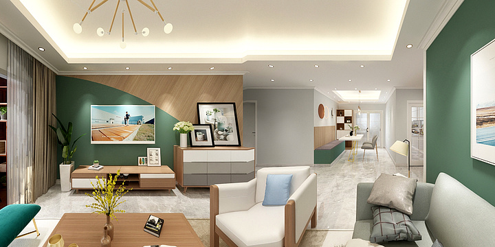 皓创装饰-翟寨3室西户120²北欧-装修设计方案