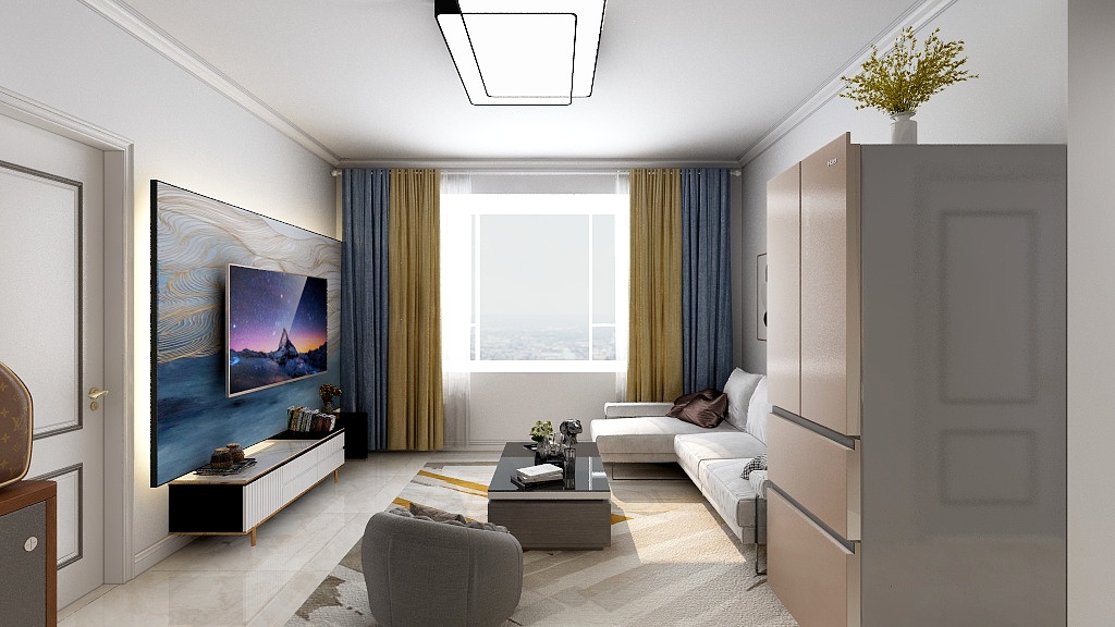 LV小猪-波尔多46-1-401效果图-装修设计方案