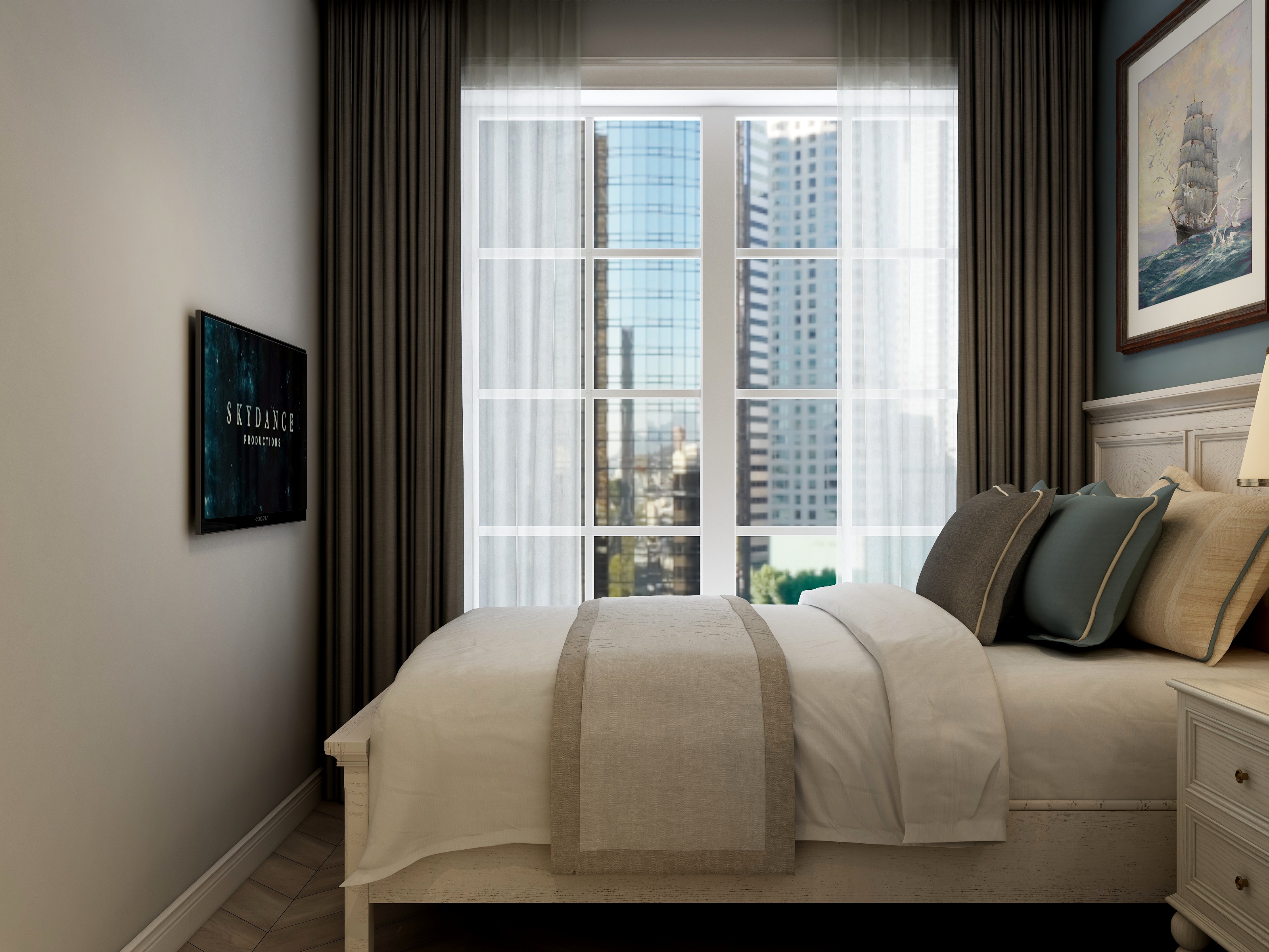 彭立峰-136平米简美风装修效果图