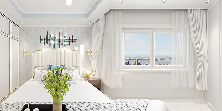 简美家装设计-瑞和园89.50㎡B户型3室2厅1卫-装修设计方案