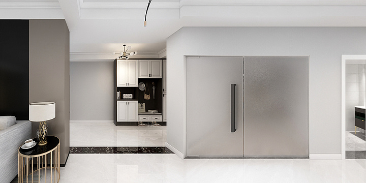 Tsing清林-靓碧天苑-石膏线条电视墙-装修设计方案