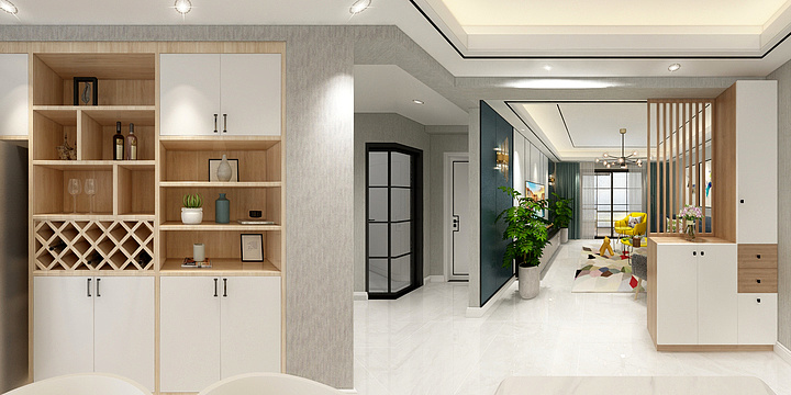 五竹丨-新城国际90平现代简约风格-装修设计方案