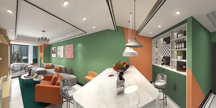 木易杨柒号-德信海德公园83.00㎡A2’3室2厅1卫1厨-装修设计方案