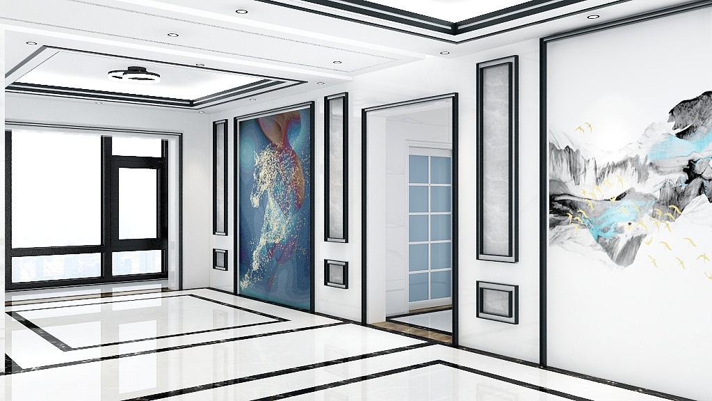 湖南攸县OSBK背景墙-攸县聚龙9号瞰江大宅-装修设计方案