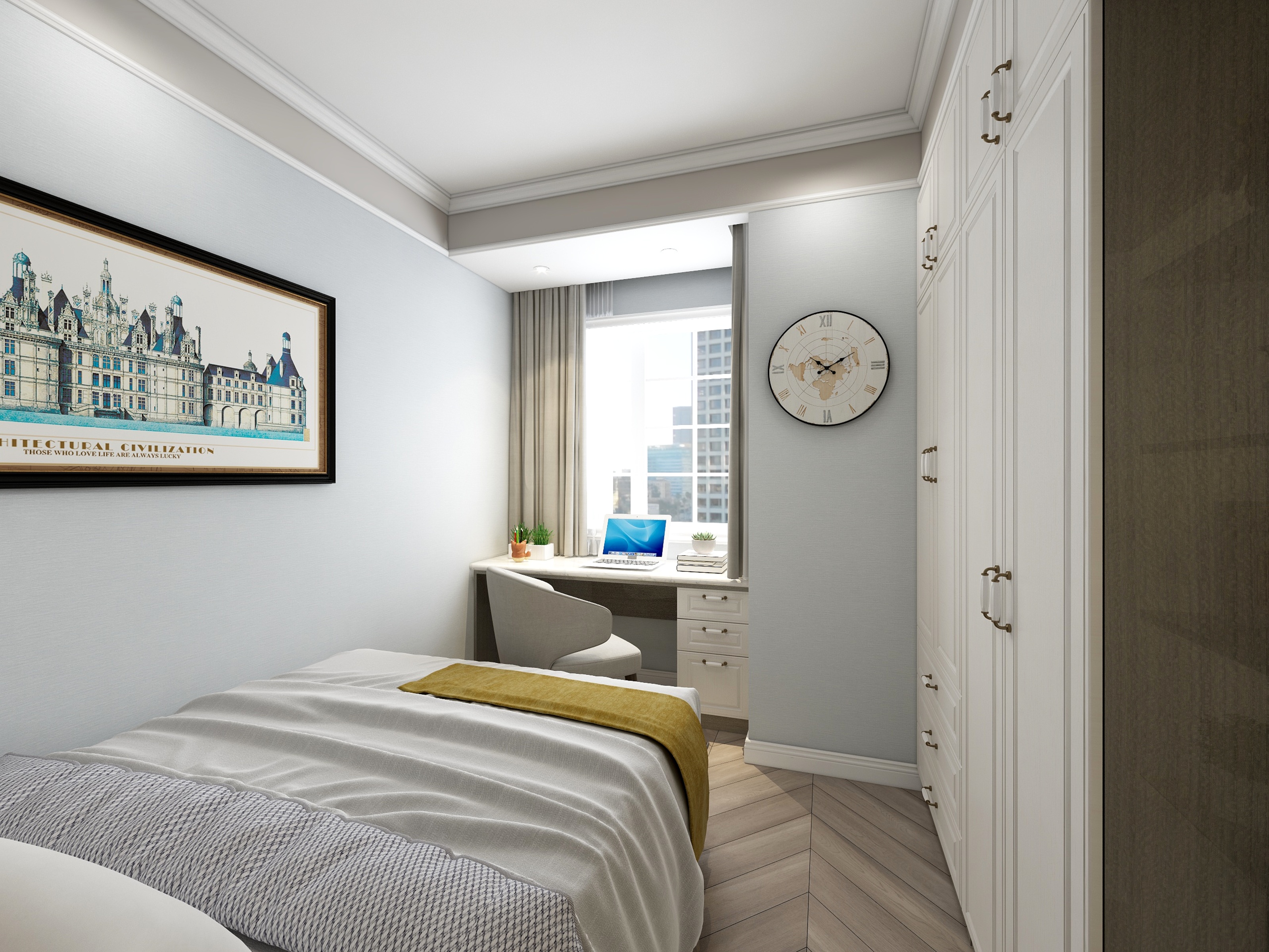 彭立峰-136平米简美风装修效果图