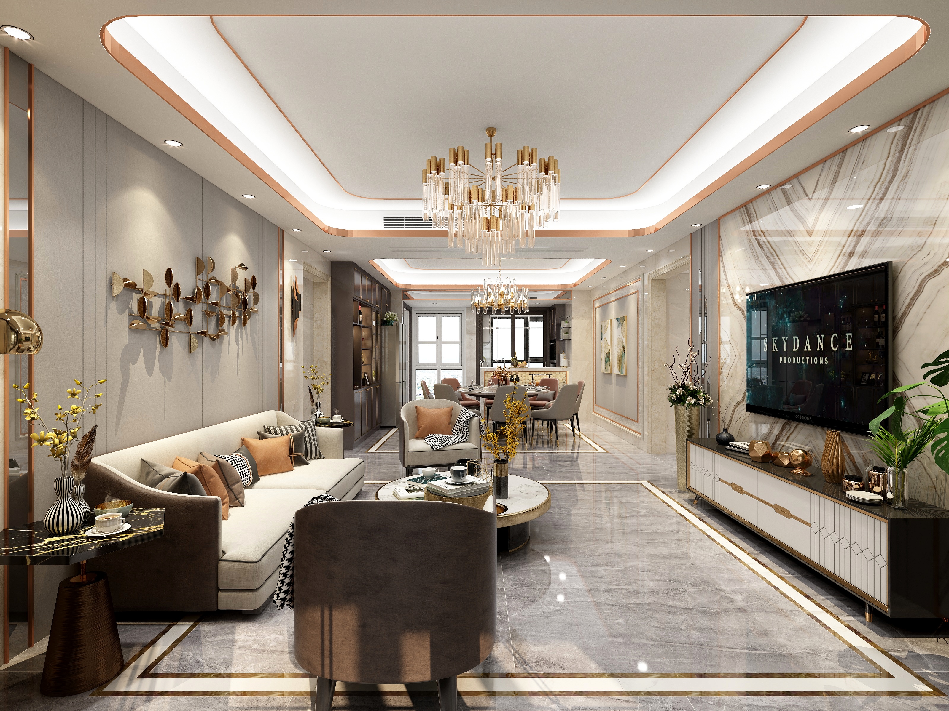 杨华-193方现代四居装修效果图