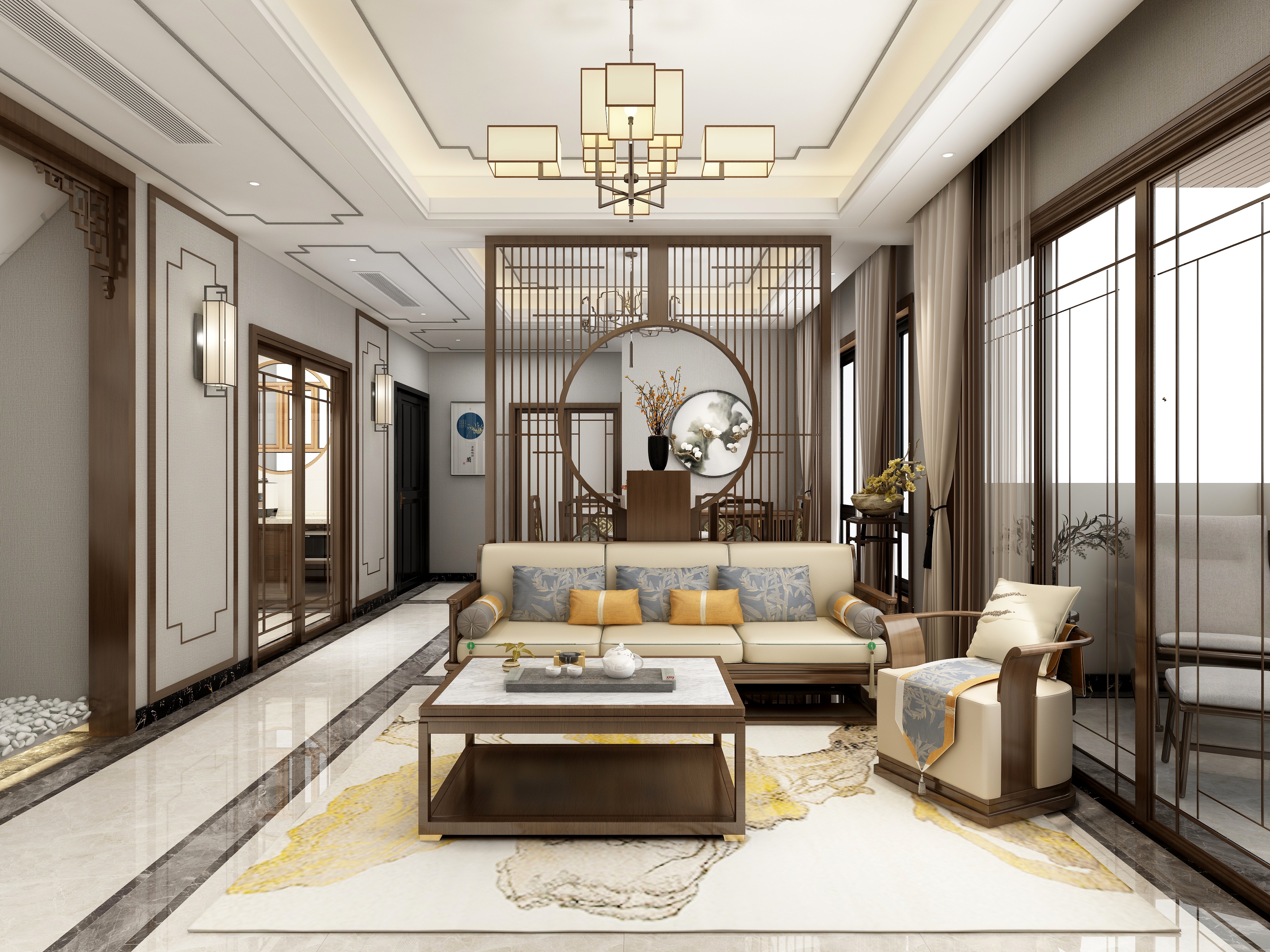 顺喜装饰工程-新中式叠拼别墅-装修设计方案