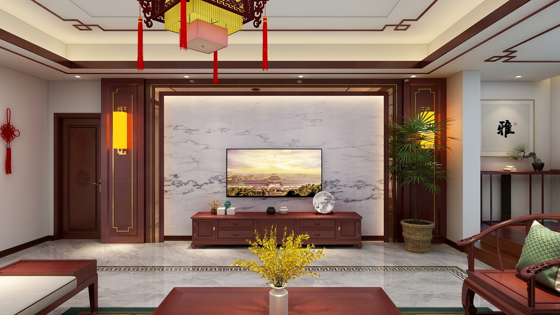 一八八啊九六五二二二五零-大平层新中式四居室装修效果图