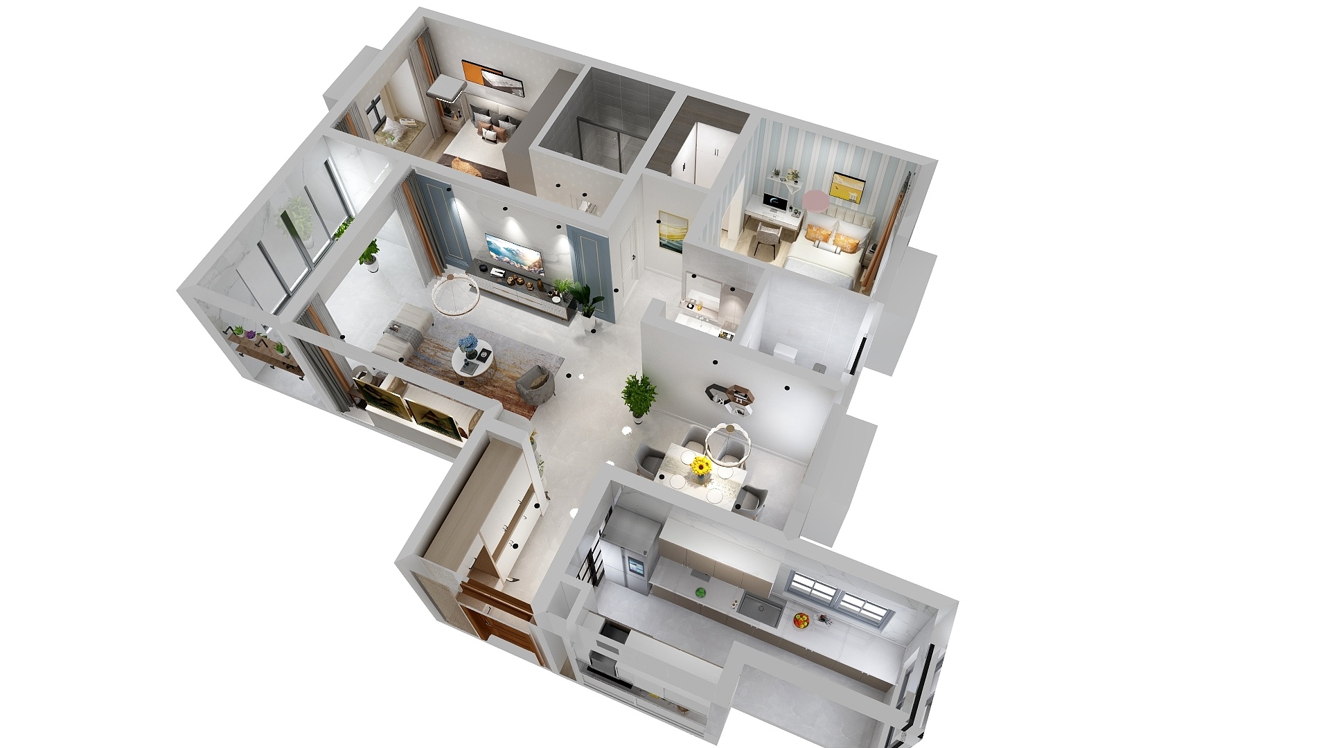 贝壳apwx-造型八方观园6-1-701-装修设计方案