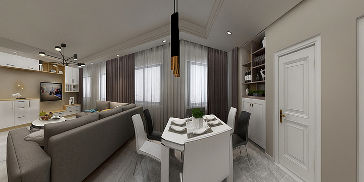 45梵蒂冈-瑞和园89.50㎡B户型3室2厅1卫-装修设计方案