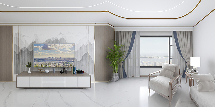 番茄鱼汤-公务员二期-128边中式-装修设计方案