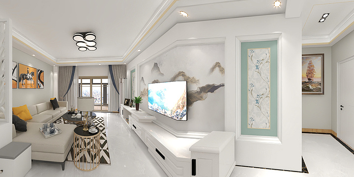 前沿装饰设计-神光花园36栋1单元201效果图-装修设计方案