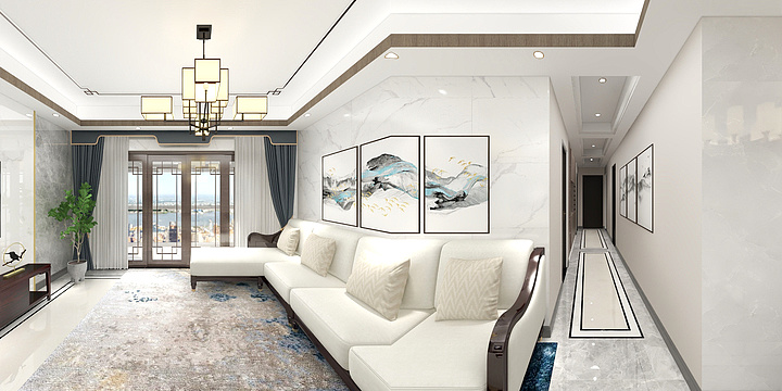 匠臣18829965831-冠军城7座09户型新中式装修123平方-装修设计方案