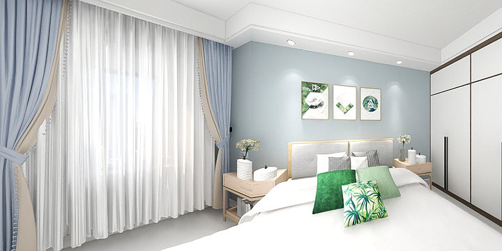 天利亨装饰-建博花园66平米北欧风格-装修设计方案