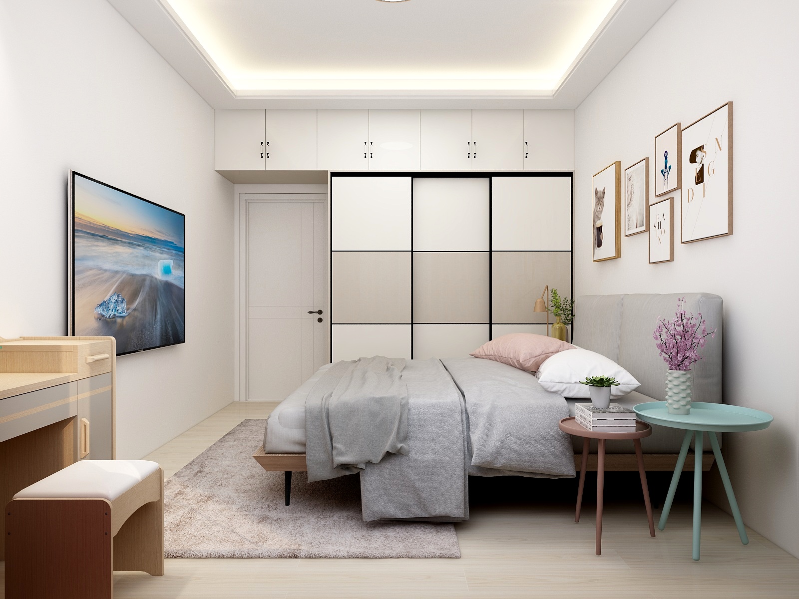 郑州-东东-德信海德公园83.00㎡A2’3室2厅1卫1厨-装修设计方案