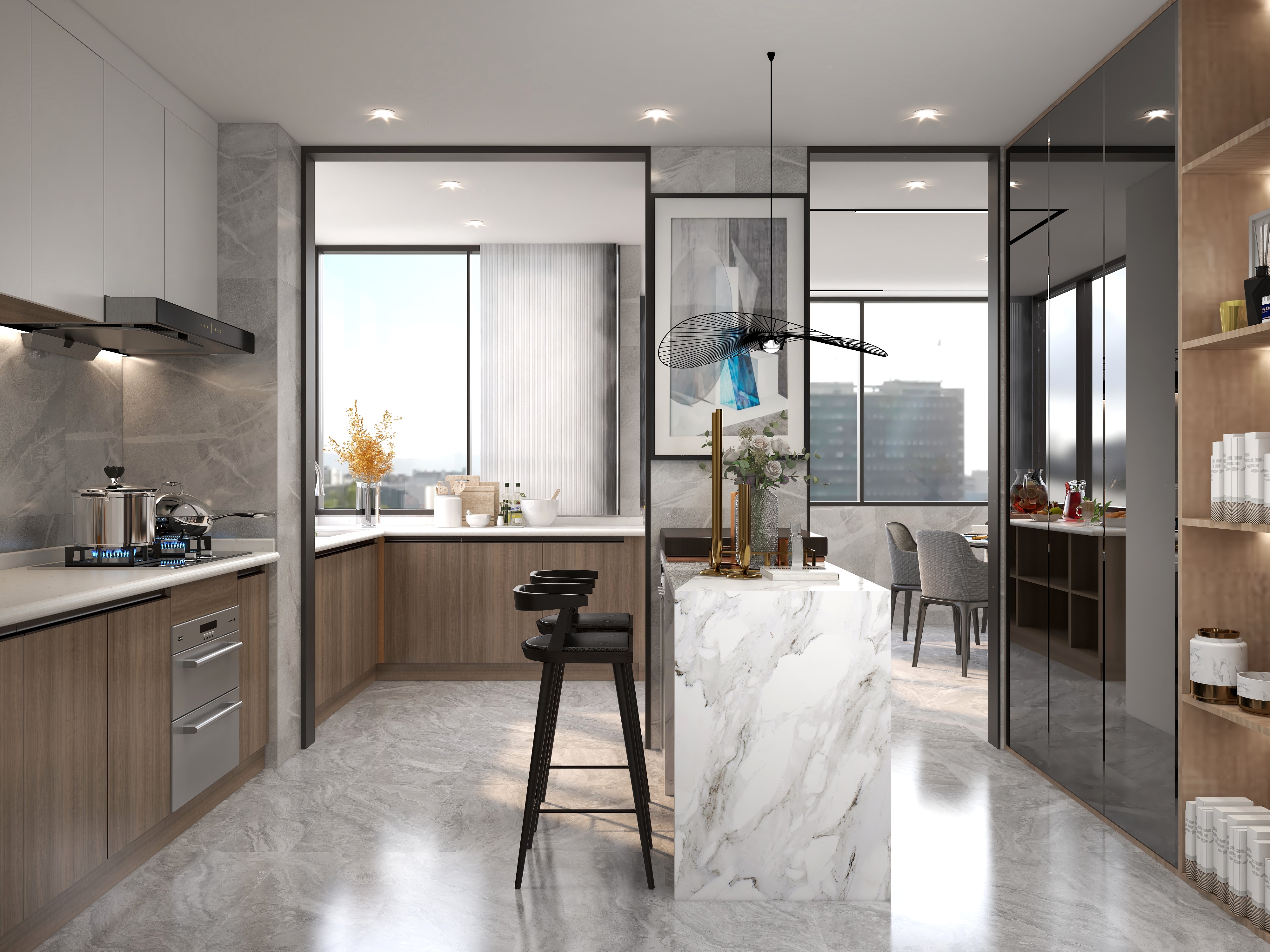 石氏装饰设计工作室-128方现代两居-副本-装修设计方案