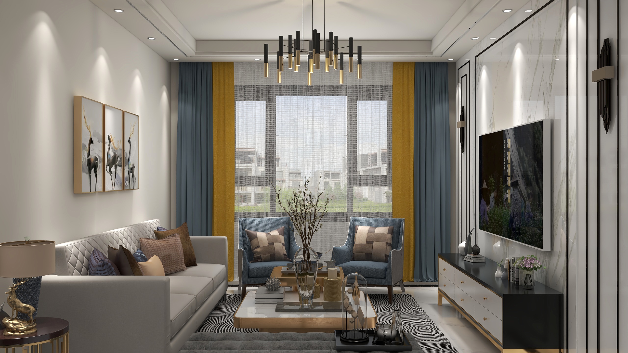 家居H艺墅-现代轻奢两居室-装修设计方案