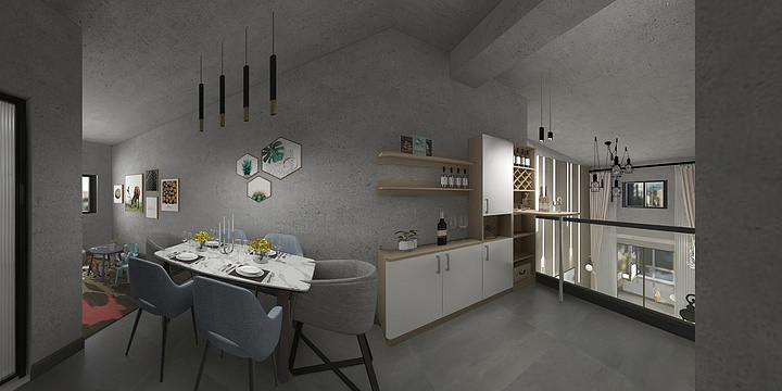 权明敏-LOFT-工业风-装修设计方案