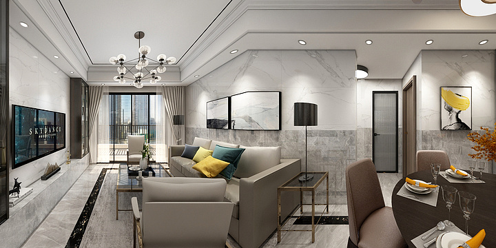 Lekon啊寛-龙湾天元现代简约46㎡1室-装修设计方案