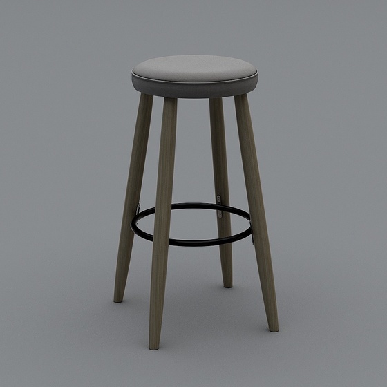 Brown Round Stool 3D Model