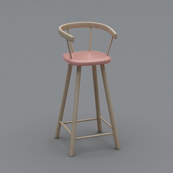 Scandinavian Baby Chairs,Wood color+Pink