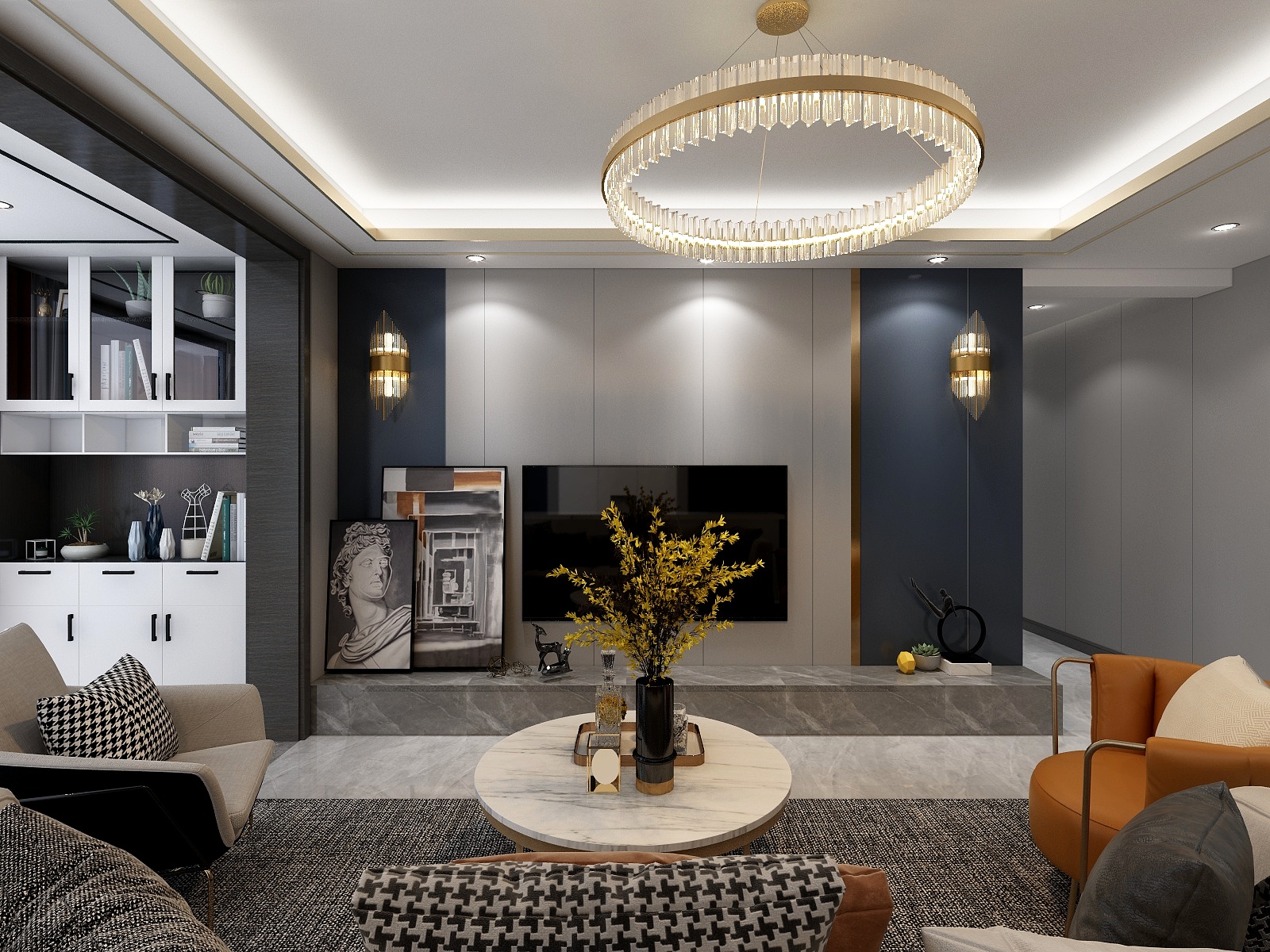 独辷潕迩-轻奢客餐厅装修效果图