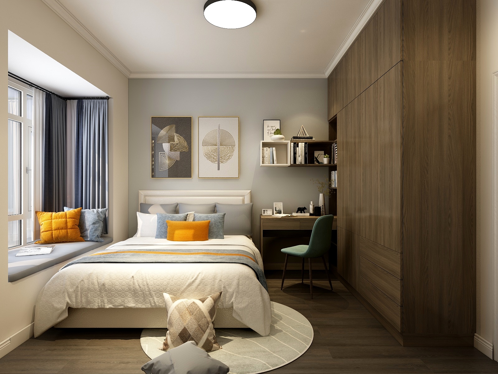 喜上云居-江湾次卧-装修设计方案