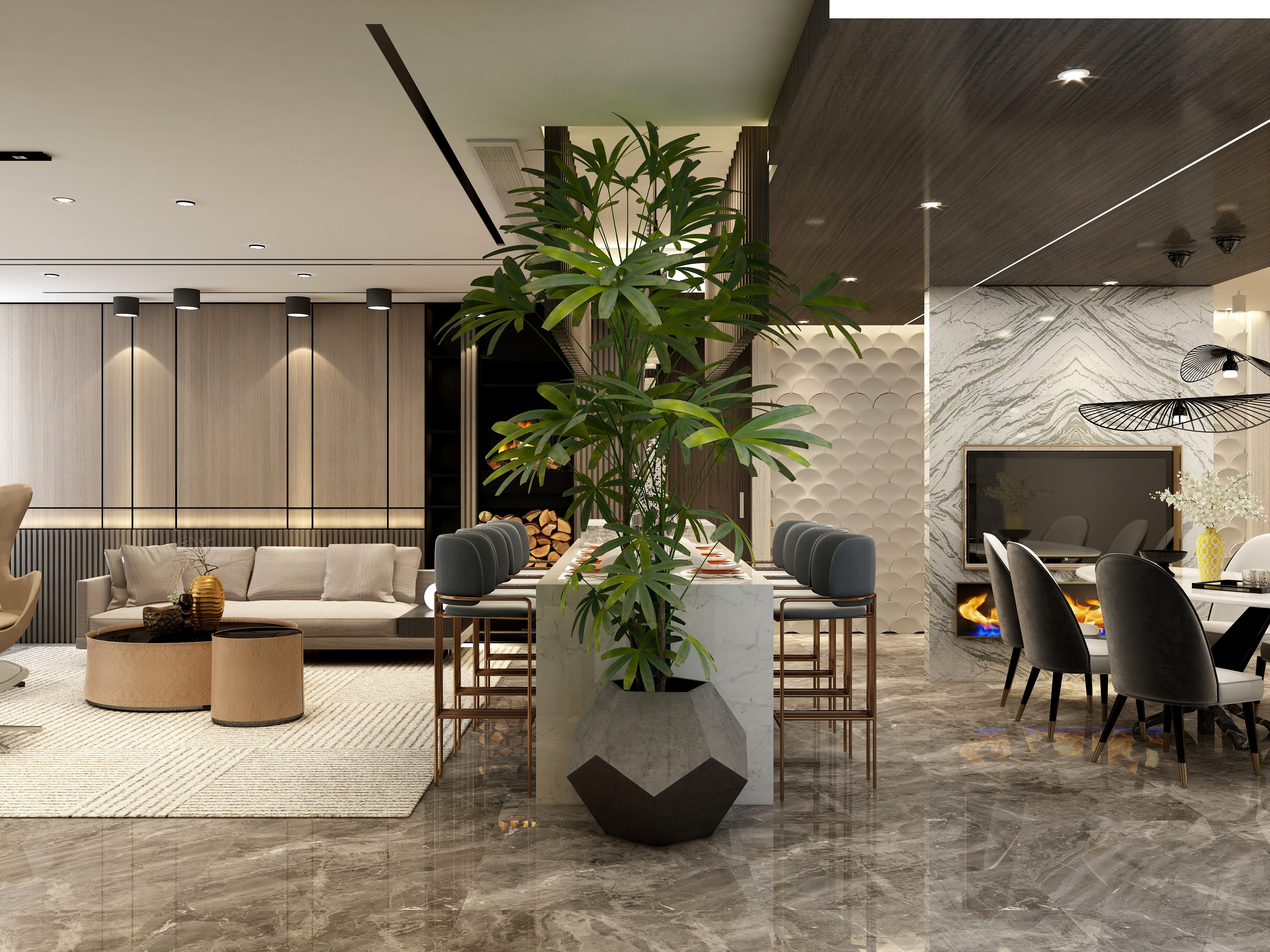 Ellen空间设计-236平混搭四居室装修效果图