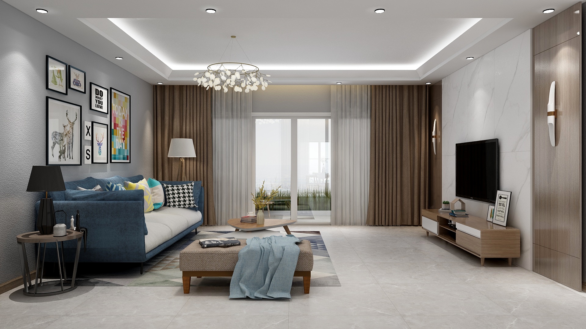 一碗瘦肉周-126方简欧温馨4居-装修设计方案