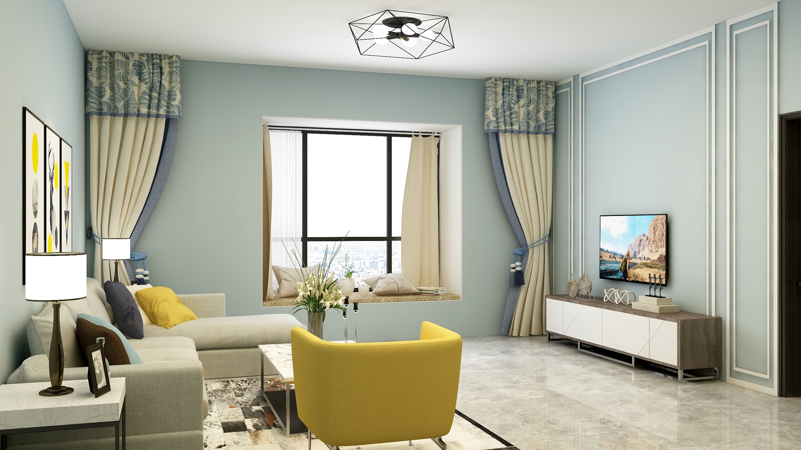 梦至西洲vTMZ-模拟客厅图-装修设计方案