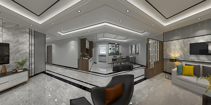 玲云阁装饰-现代灰色系-装修设计方案