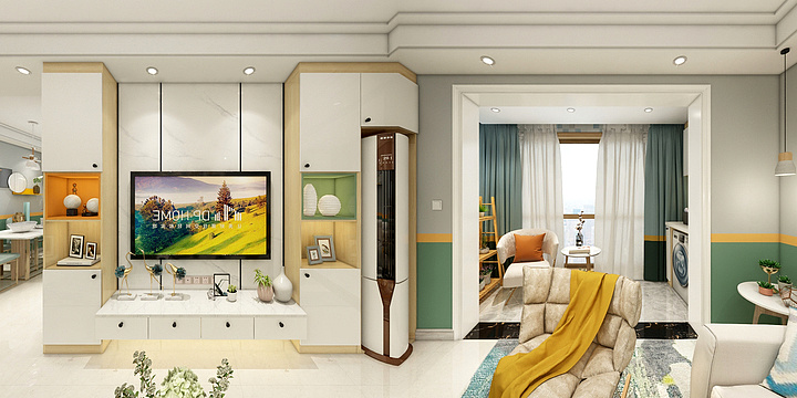 华夏杰装饰设计-元宝黄女士105.04m²北欧风格-装修设计方案