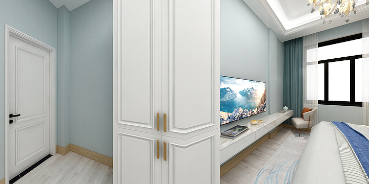 浙江鹏飞装饰-唐昌自建房二楼卧室（1）（2）-装修设计方案