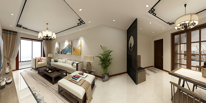 蓝胖子不是猫-香严水岸-中式-装修设计方案