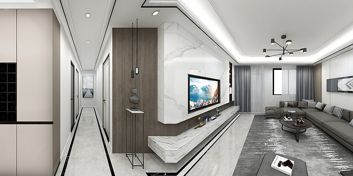 MuNC-现代风客餐厅-装修设计方案