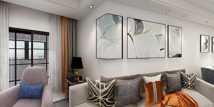 蓝色的三北-德信海德公园83.00㎡A2’3室2厅1卫1厨-装修设计方案