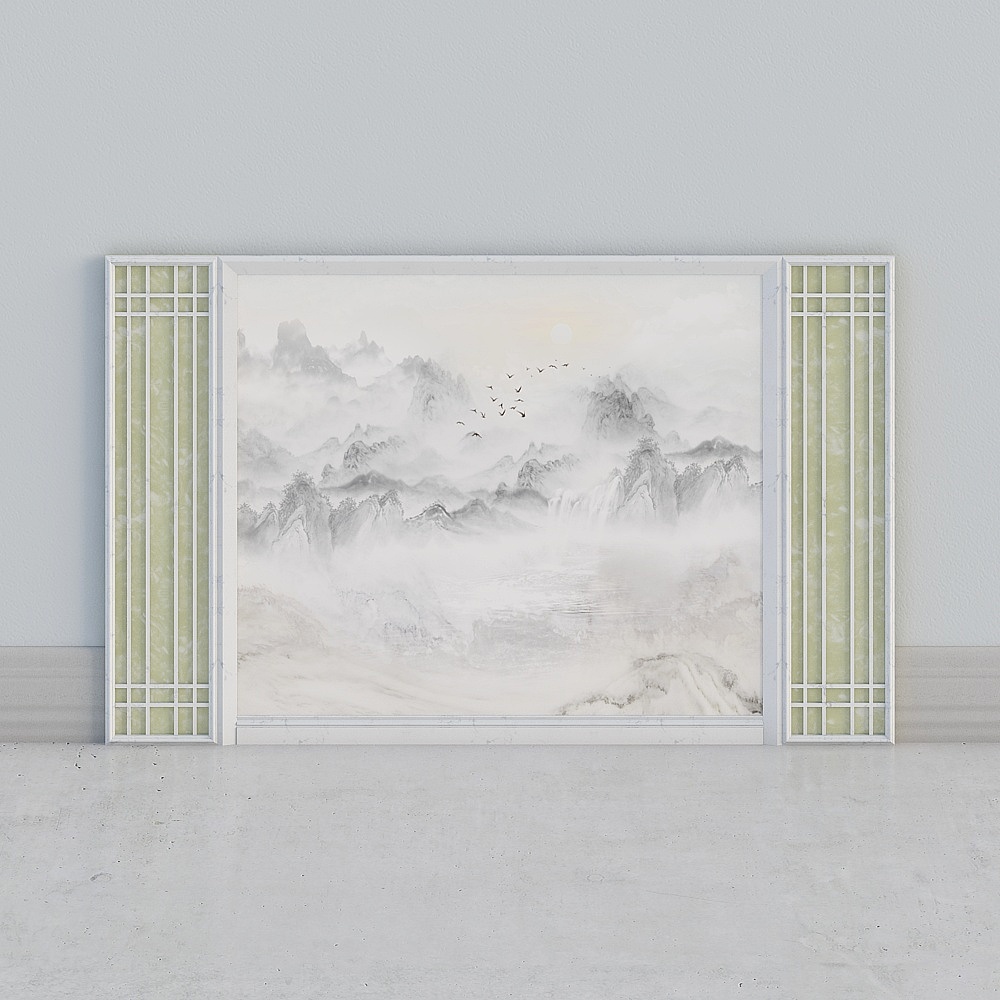 石装大师-新中式-ZSTK14QB061-背景墙