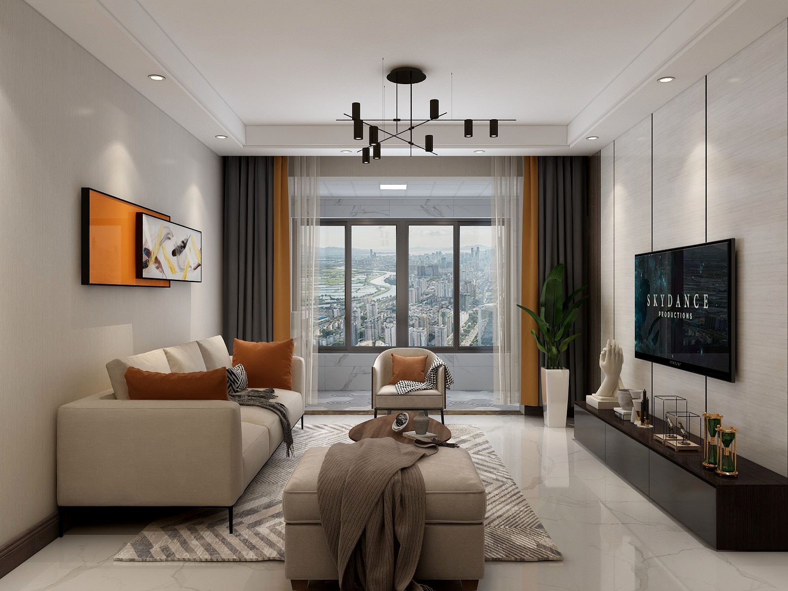 万里江陵-2居94平米现代混搭-装修设计方案