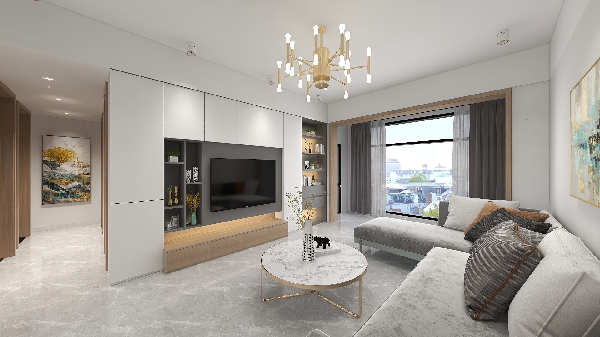 DJW设计-128平北欧三居室装修效果图